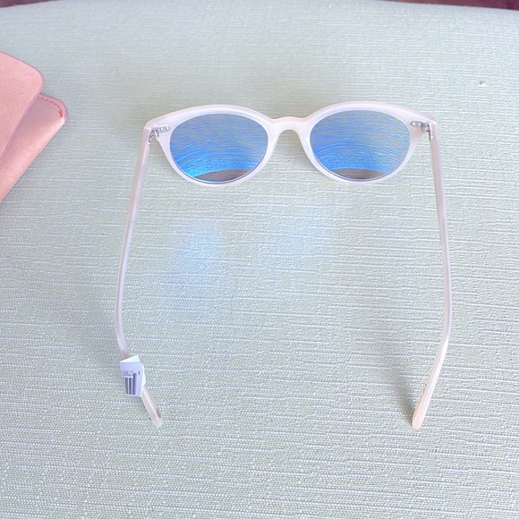 NWT Garrett Leight Dillon Light Blue Mirror Lens Women\'s Sunglasses & Case main image 5